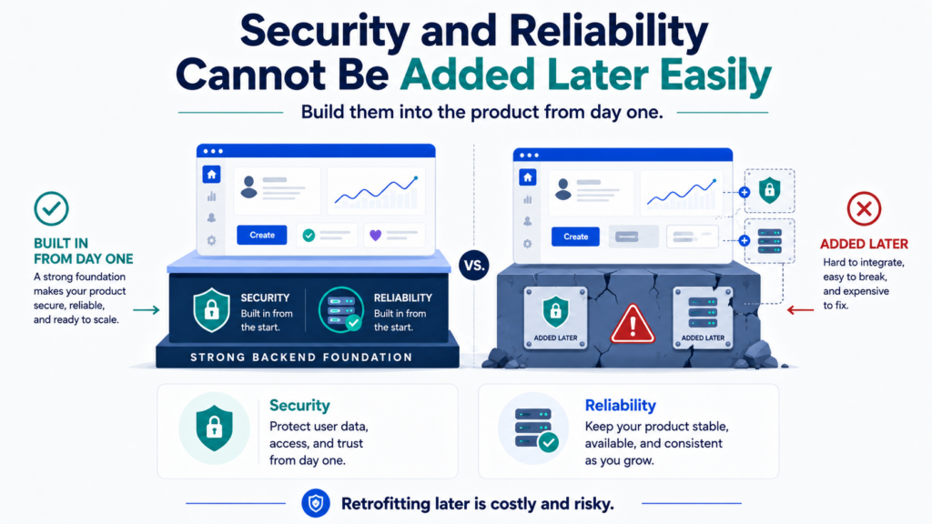 Security and Reliability Cannot Be Added Later Easily